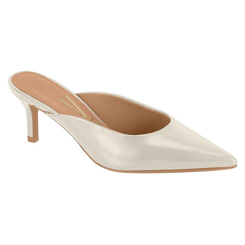 White Slide Kitten Heels