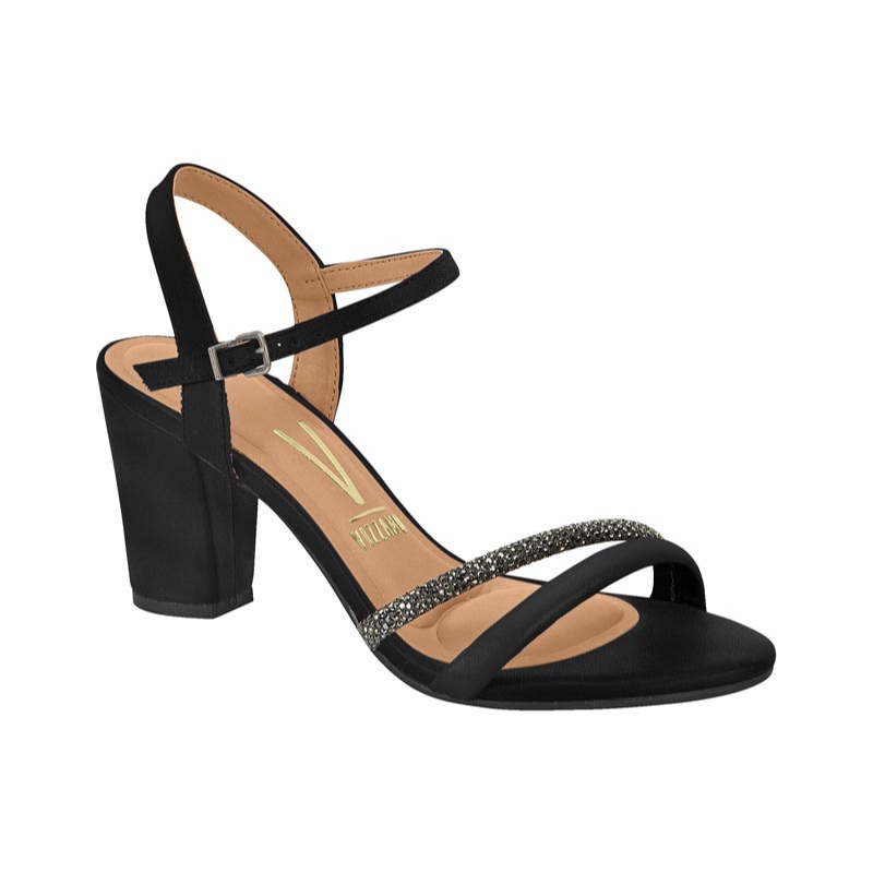 Black Ankle Strap Block Heels