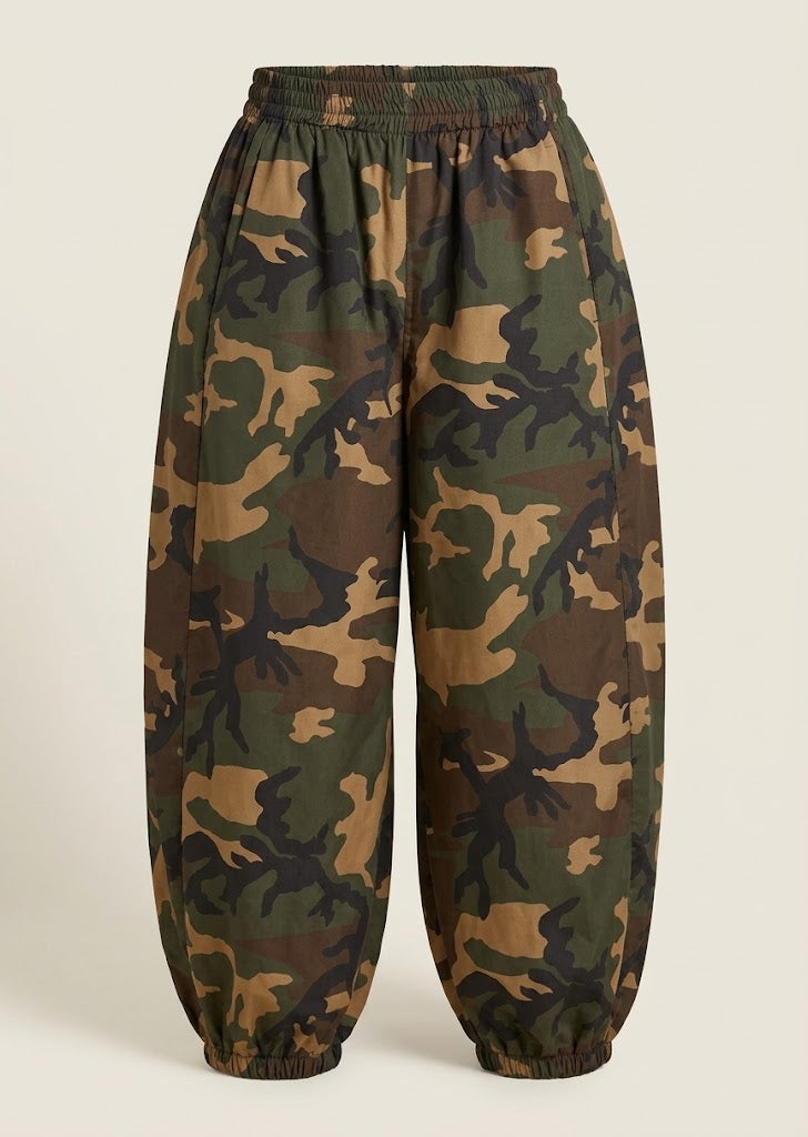 Balloon Hem Casual Trousers