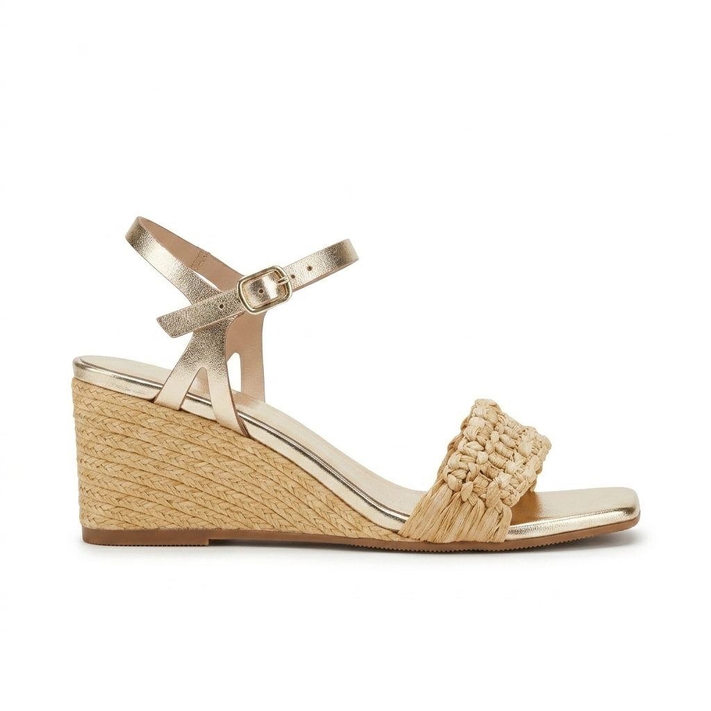 Gold Straps Wedges