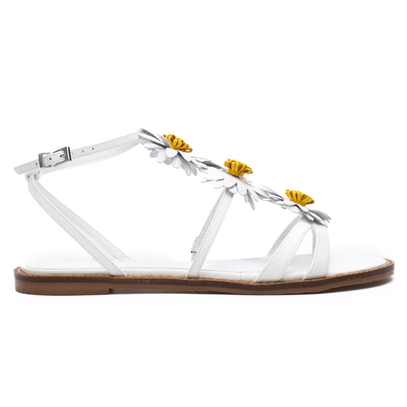 White Floral Sandals