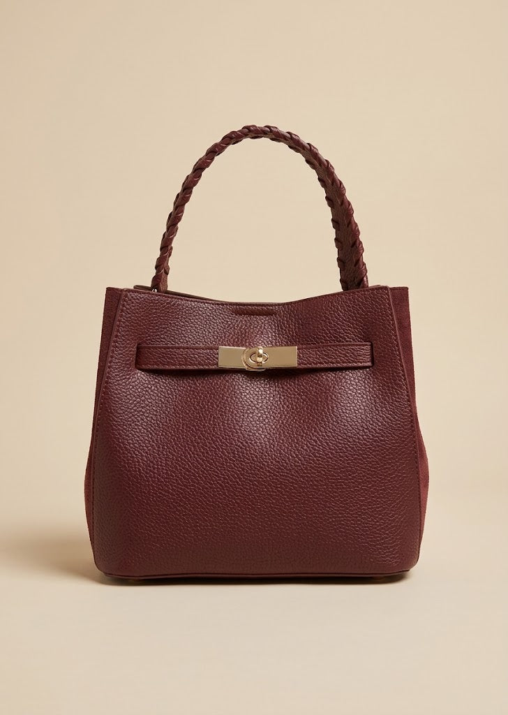 Braided Handle Turn Lock Tote