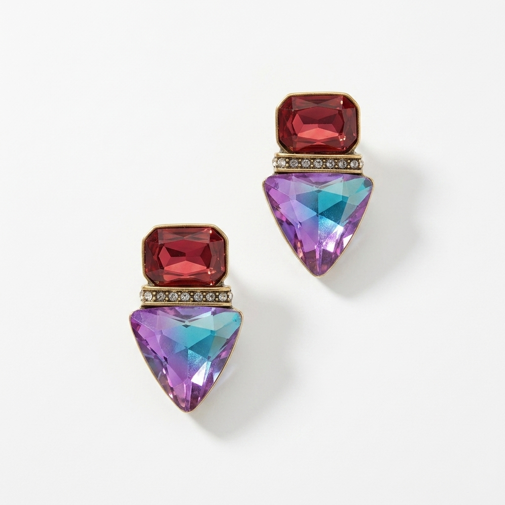 Red and Purple Earrings