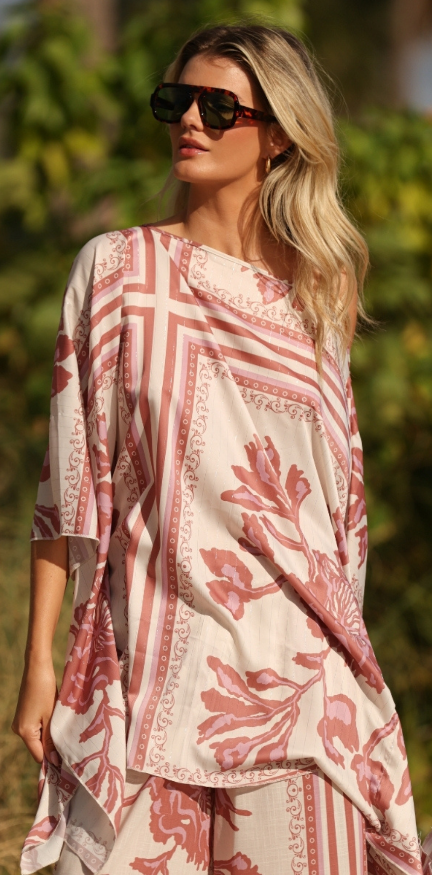 Floral Medallion Batwing Top