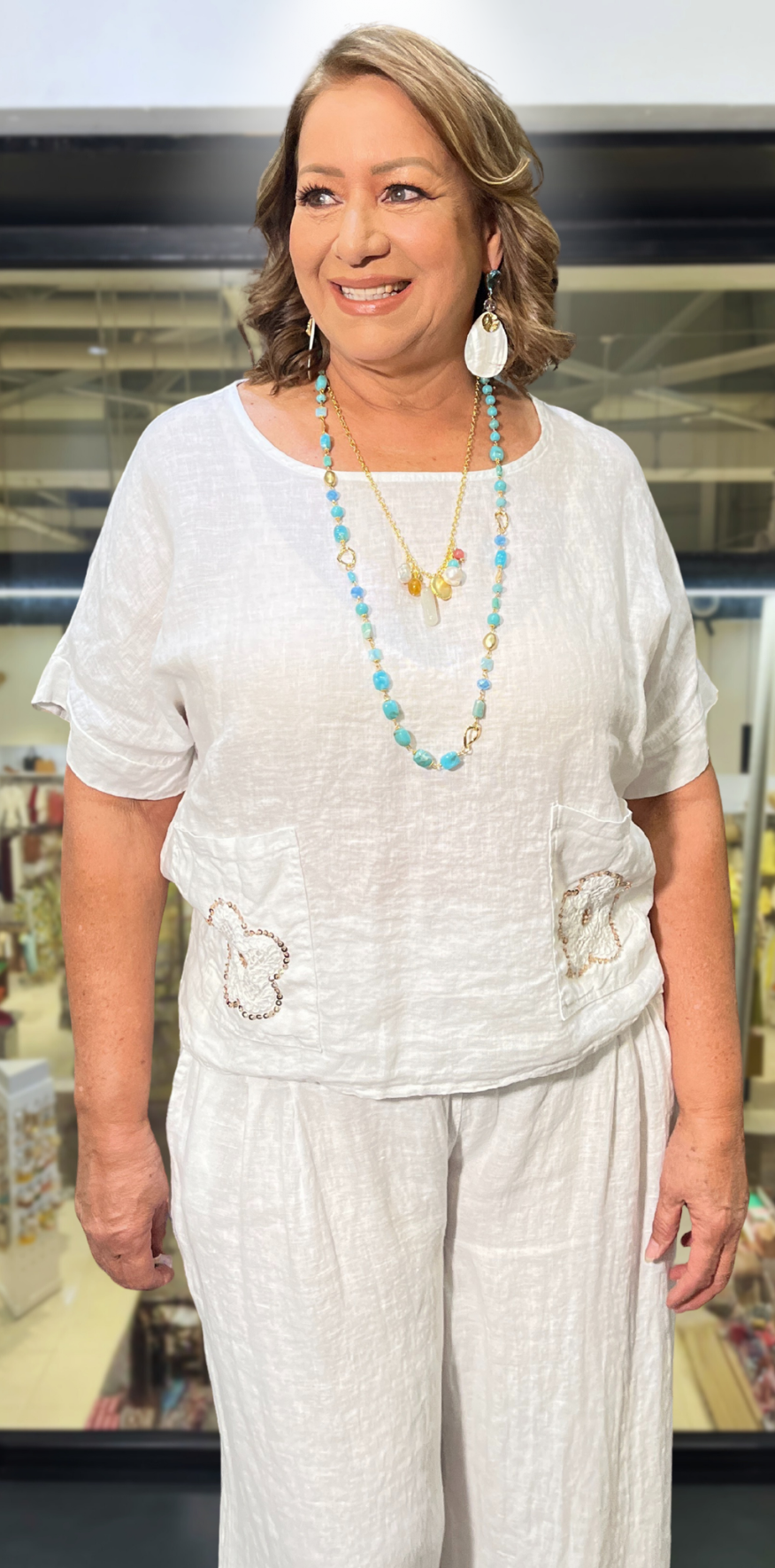 White Lino Blouse