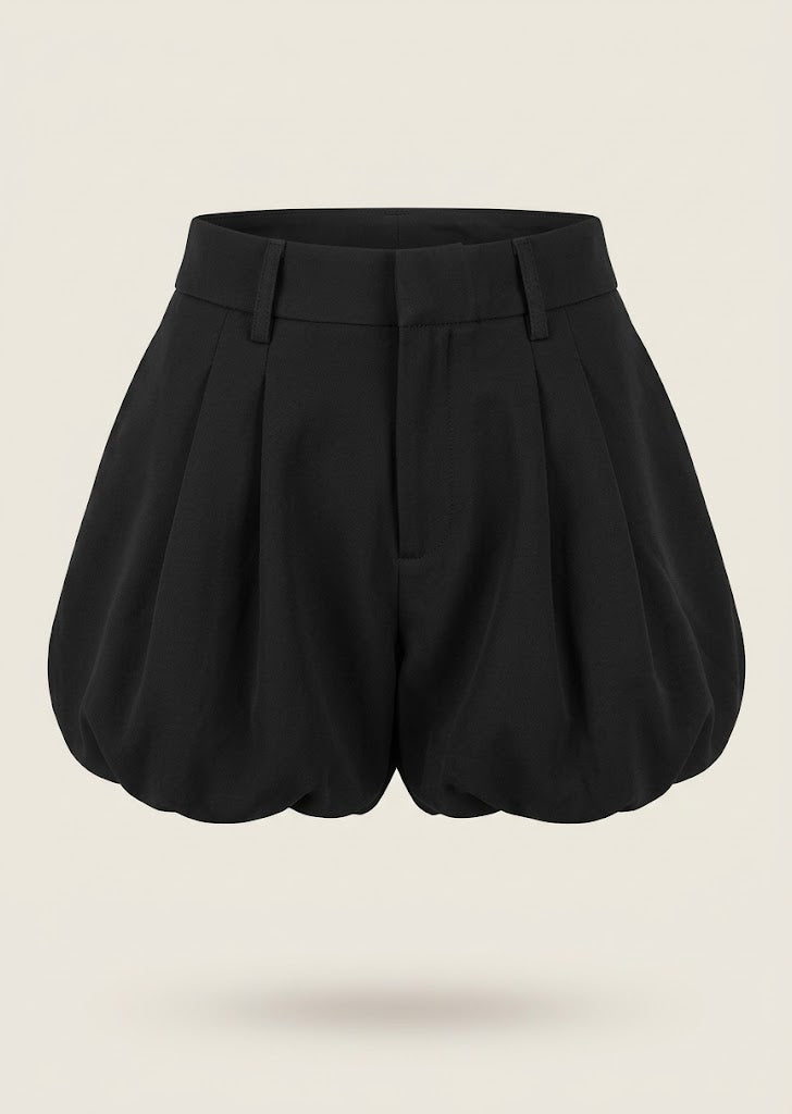 Tailored Pleated Bubble Shorts