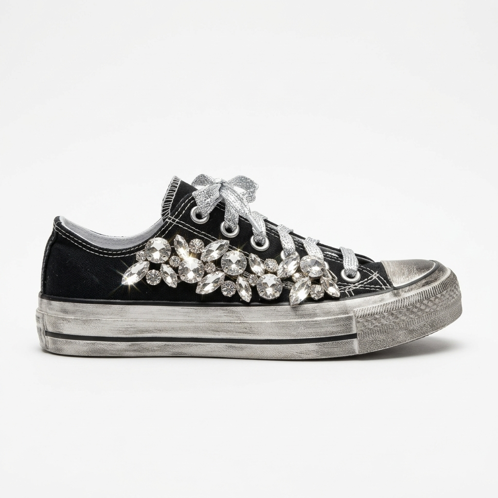 Rhinestones Black Sneakers