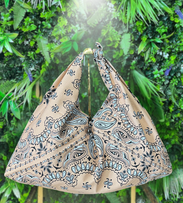 Peach Scarf Print Bag