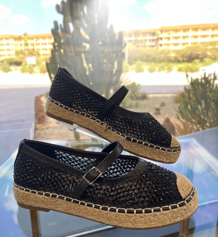 Black Beads Flats