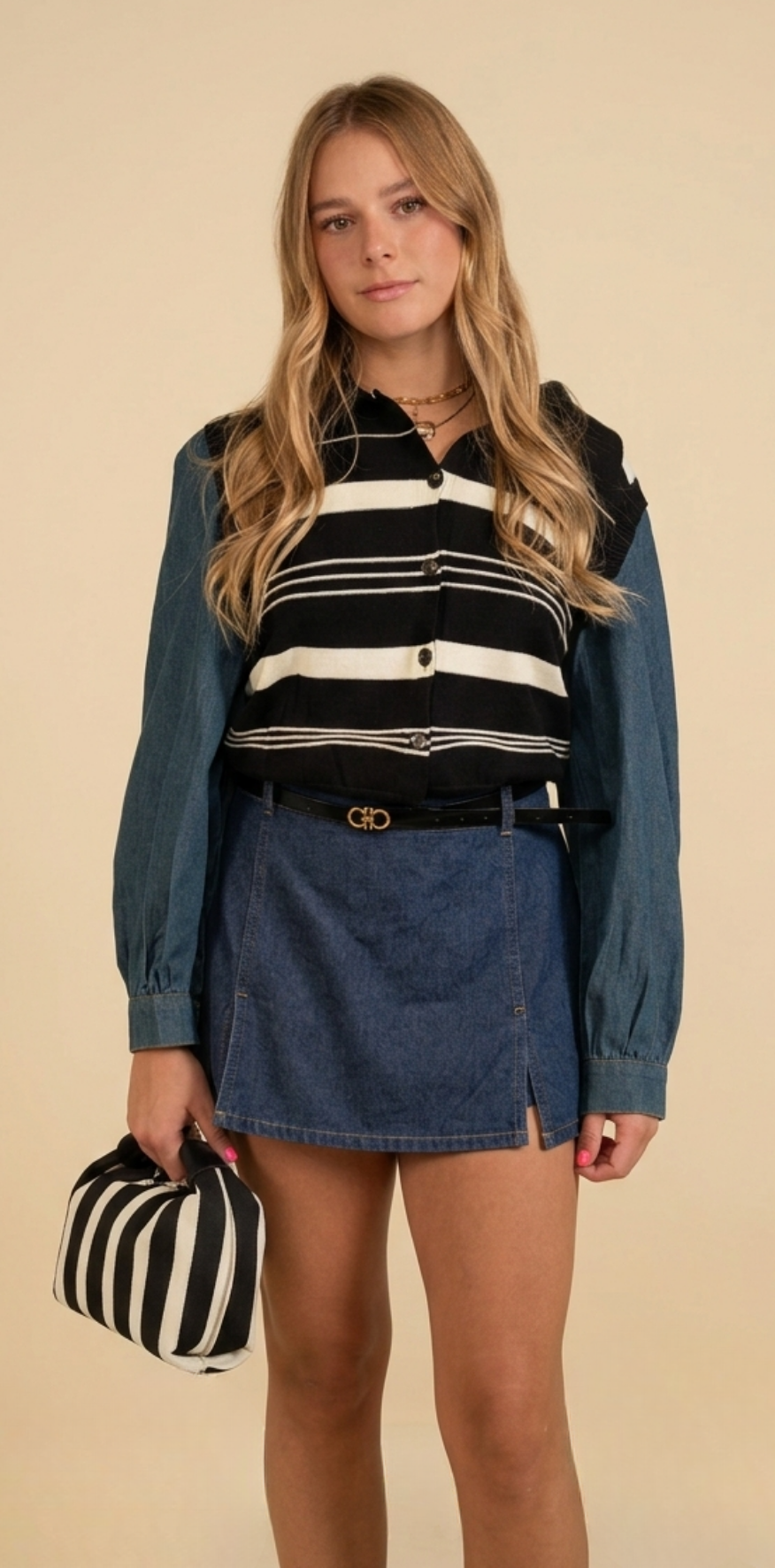 Striped Academic Style Sweater
