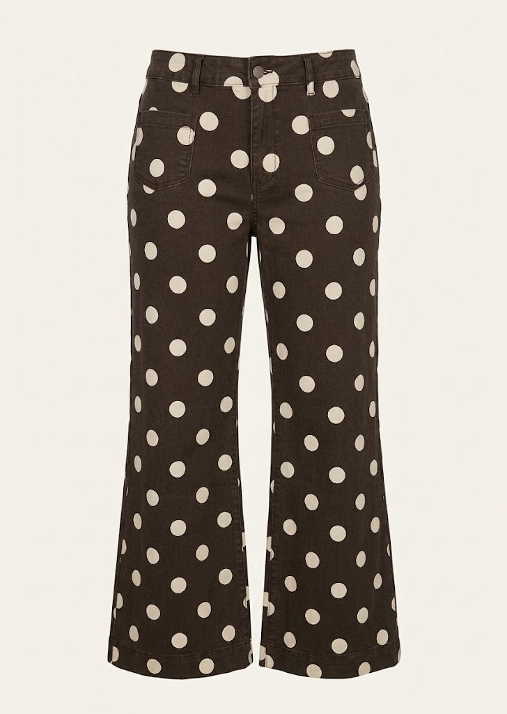 Polka Dot High Rise Jeans