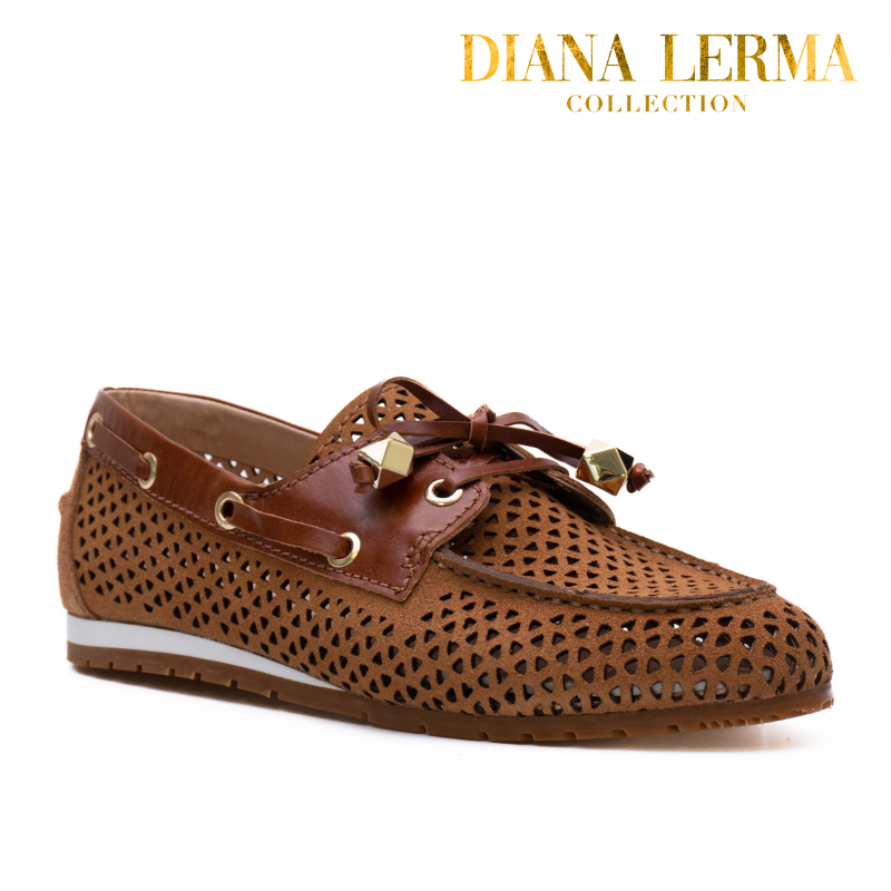 Gold Details Brown Moccasins