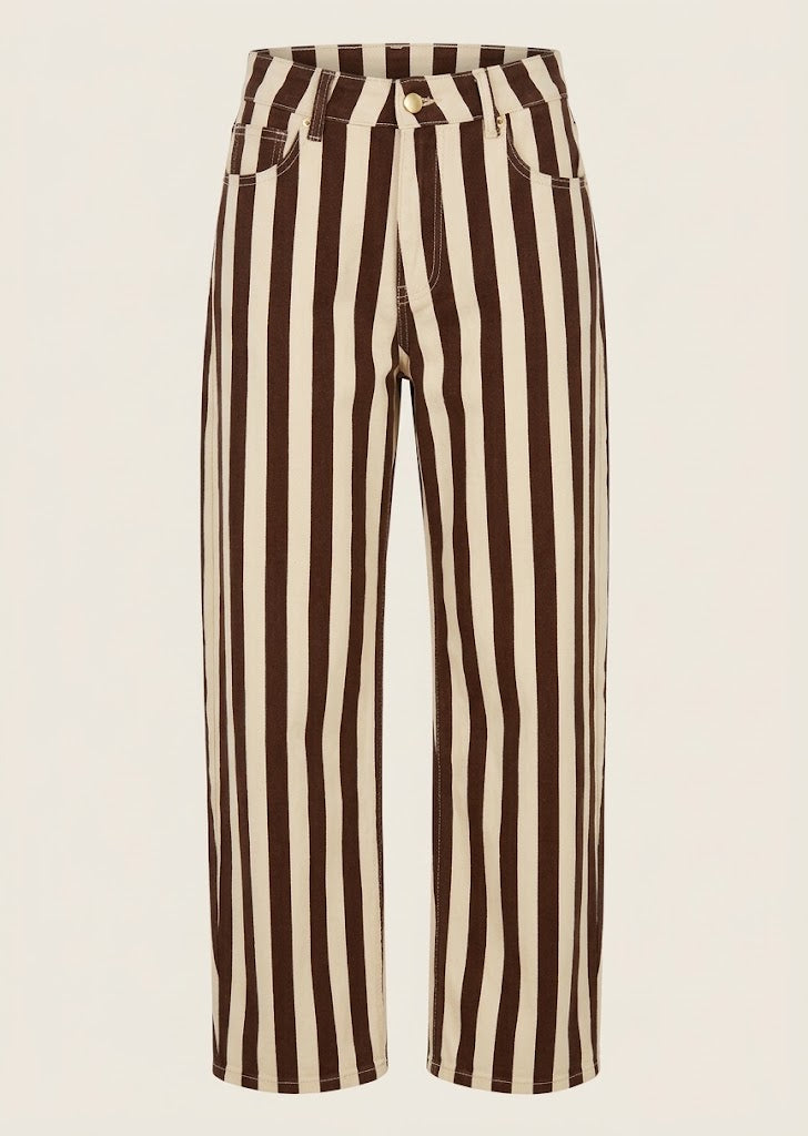 Striped Straight Leg Jeans