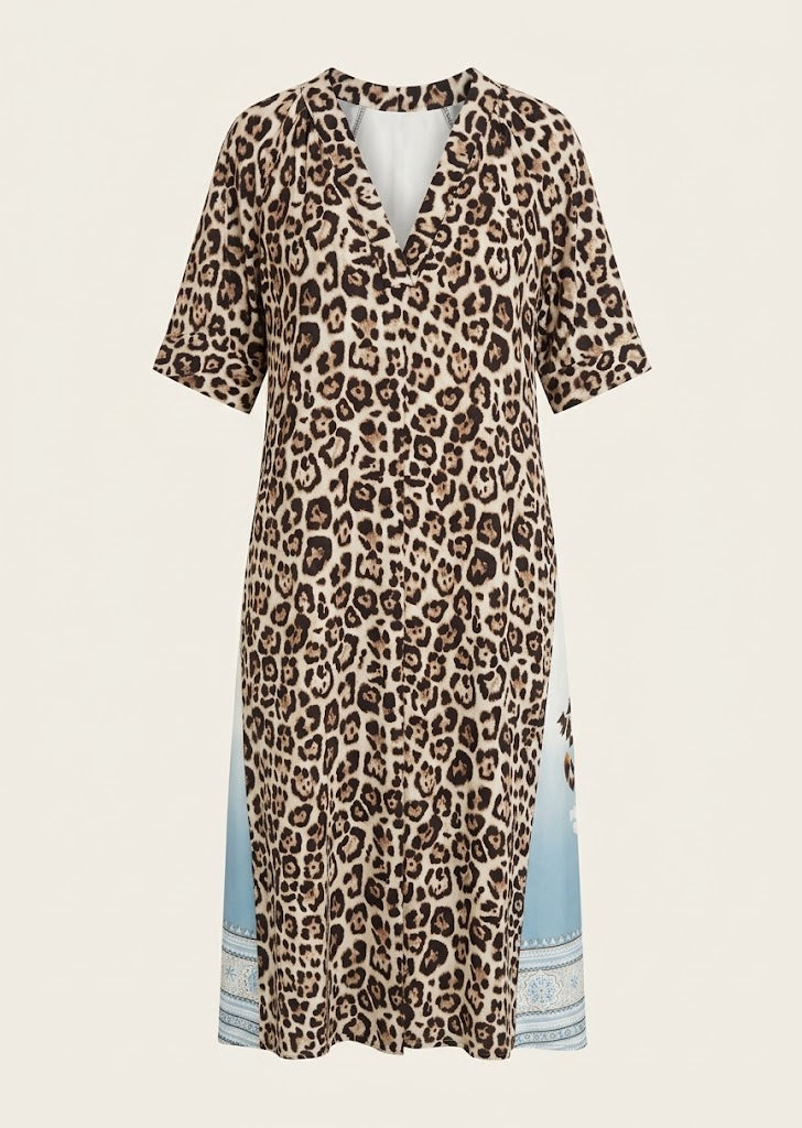 Leopard Print Tunic Midi Dress