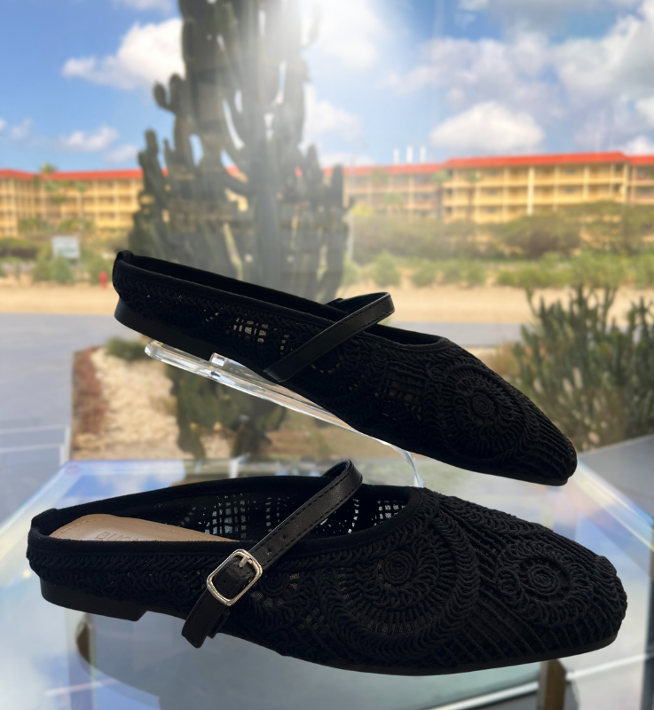 Black Knit Flats