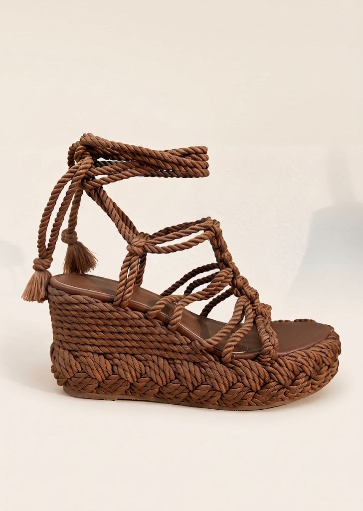 Mocha Strappy Wedges