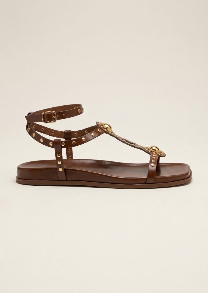 Gold Detail Tan Sandals