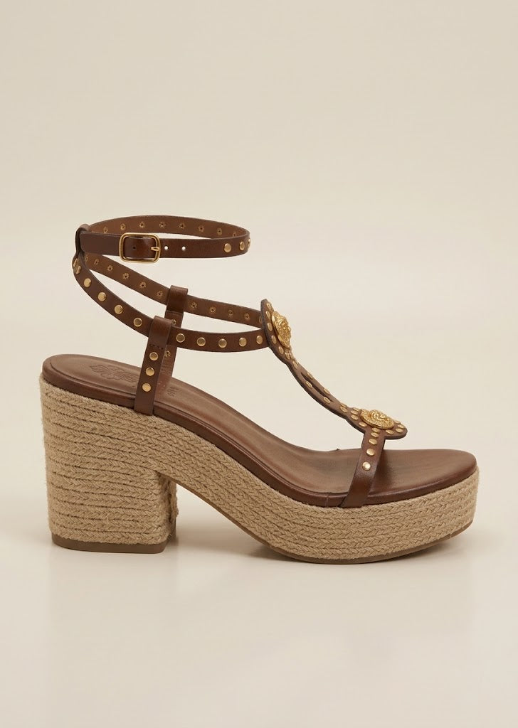 Strappy Mocha Chunky Heels