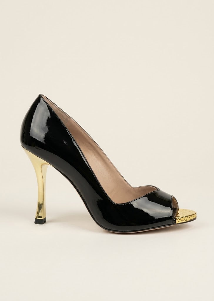 Glossy Gold Heels