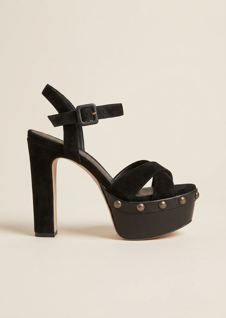 Gold Studded Block Heels