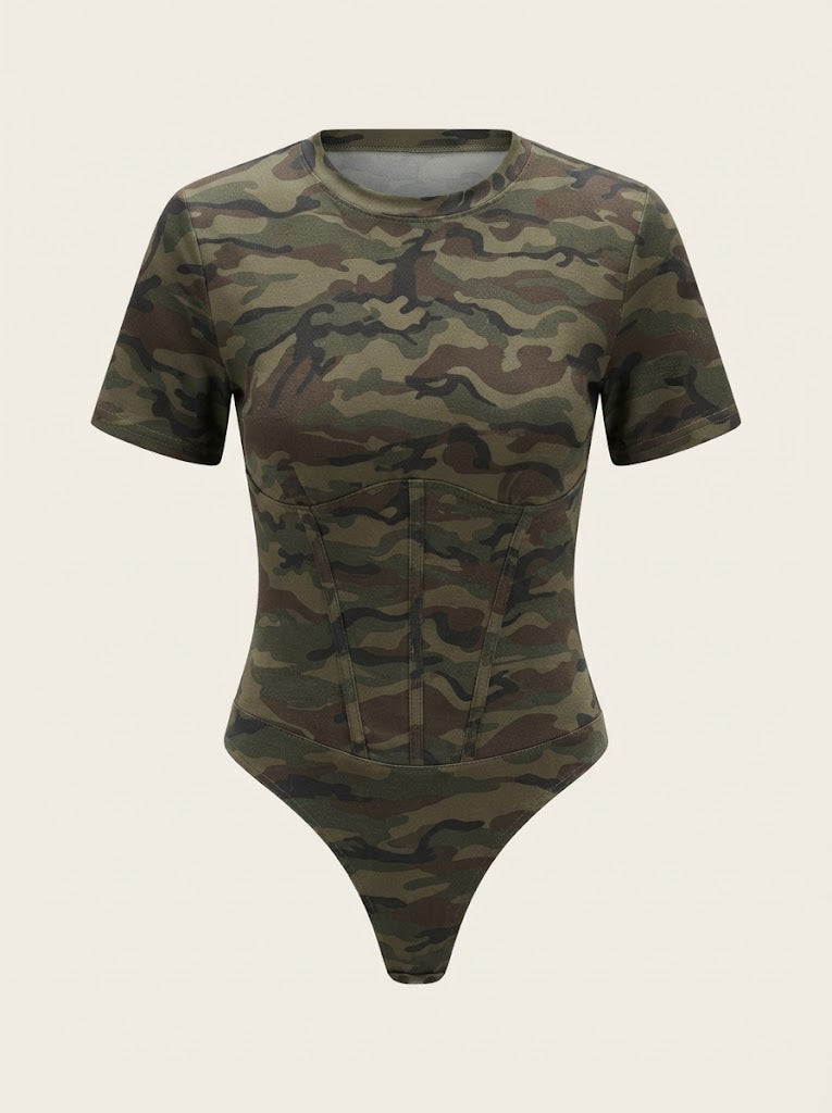 Camo Print Bodysuit