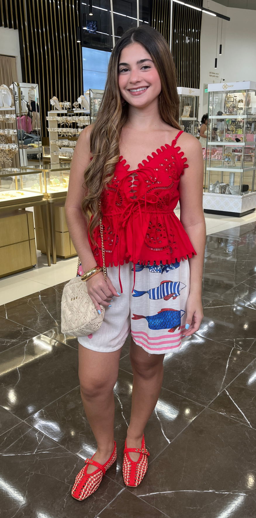 Fish Print Shorts