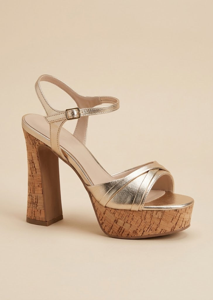 Strappy Natural Block Heels