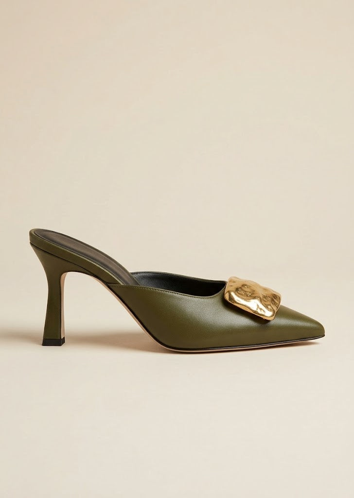 Gold Detail Olive Heels