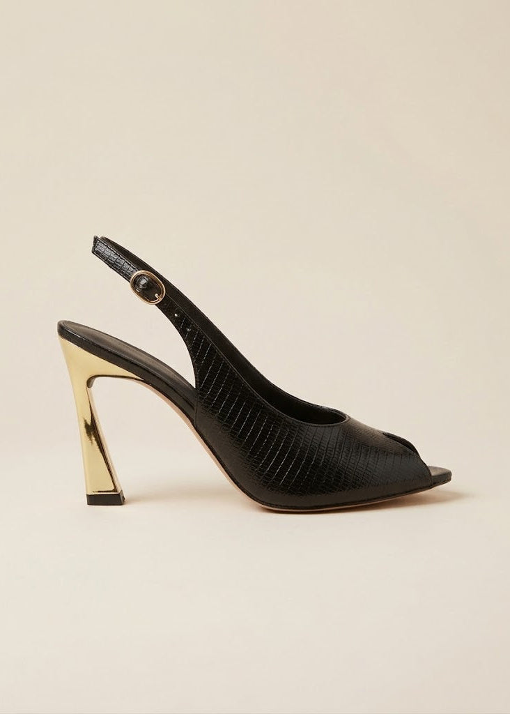 Gold Detail Black Heels