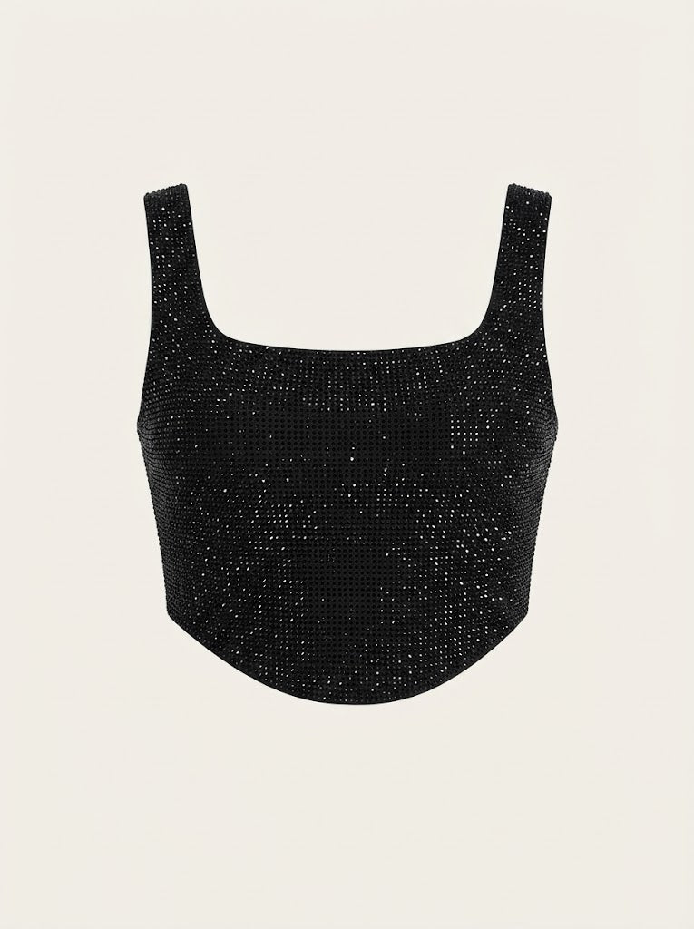 Rhinestone Crop Top
