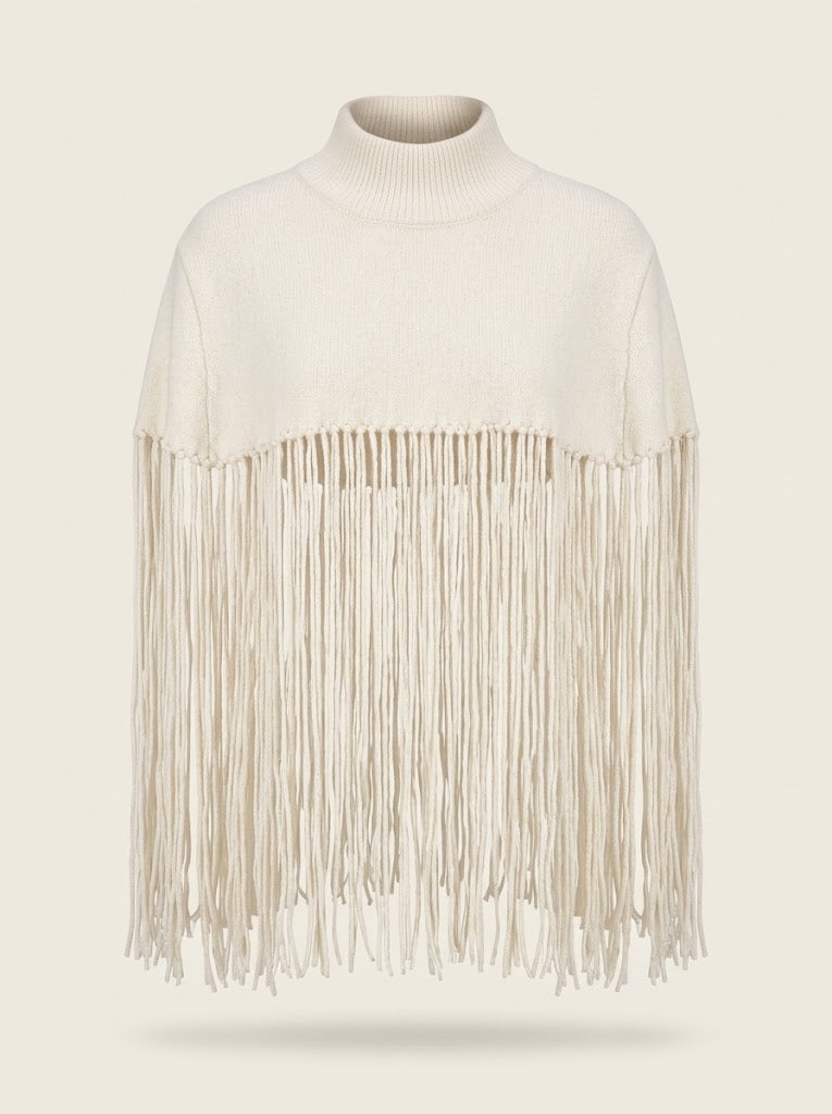 Fringe Knit Poncho