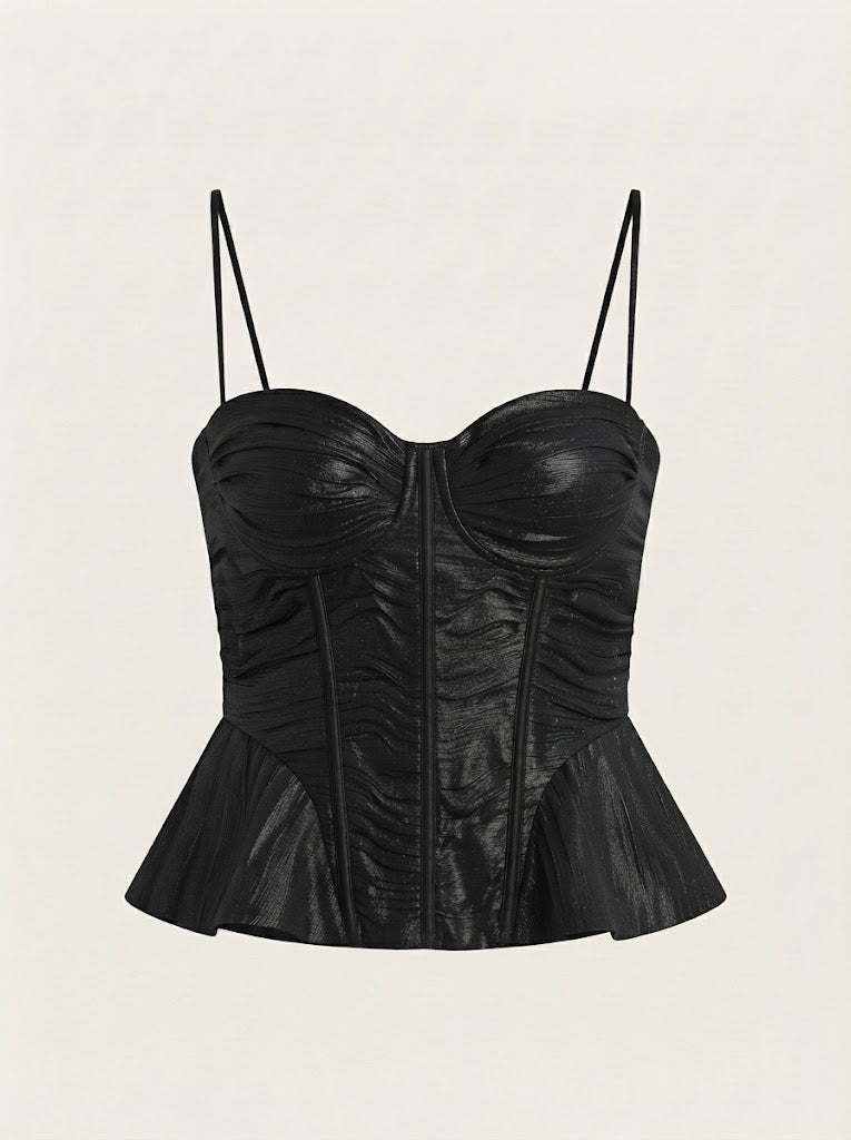 Ruched Corset Peplum Top
