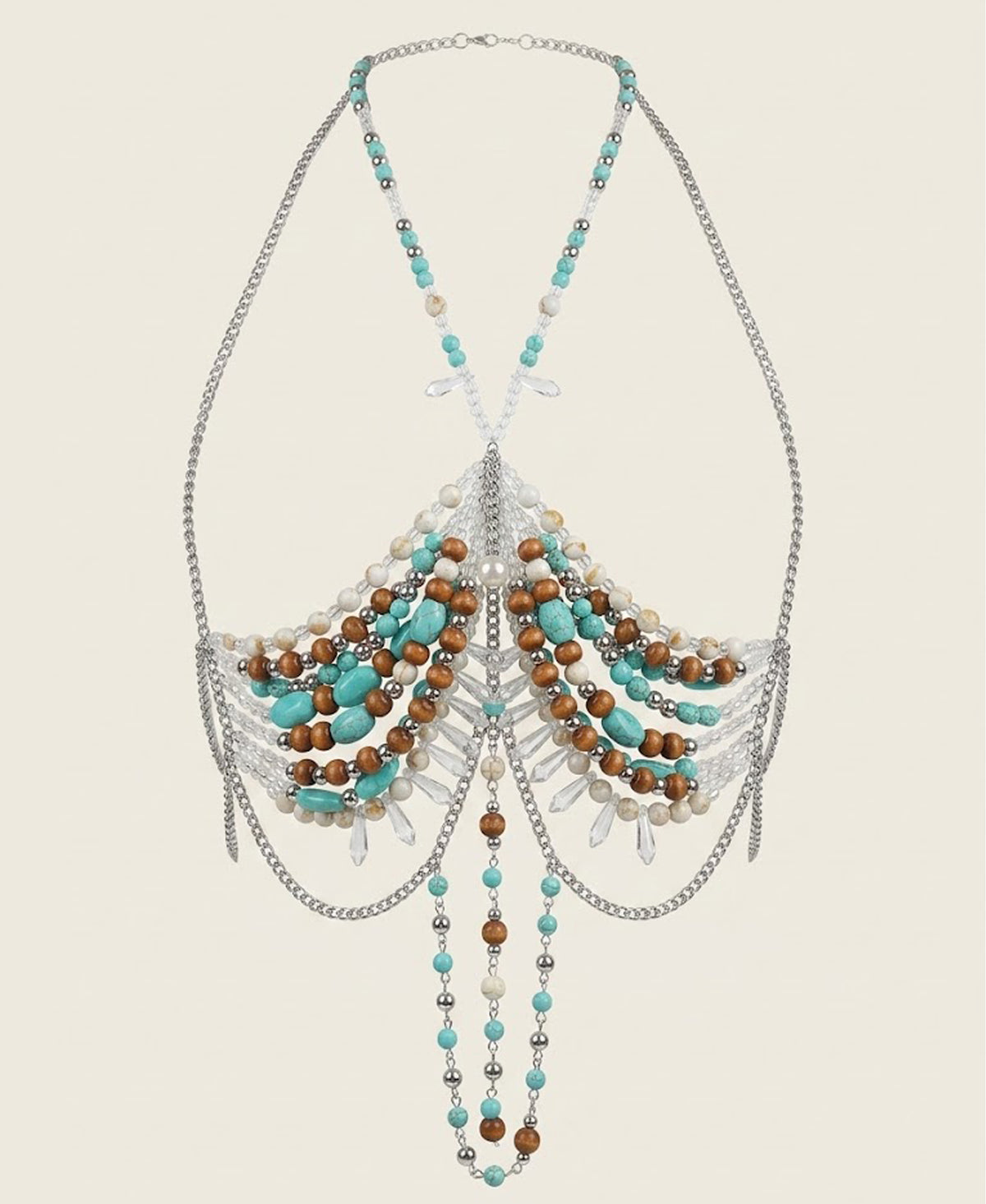 Beaded Chain Harness Crop Top