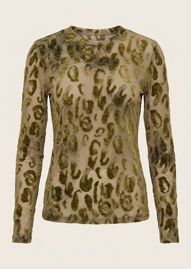 Velvet Animal Print Top