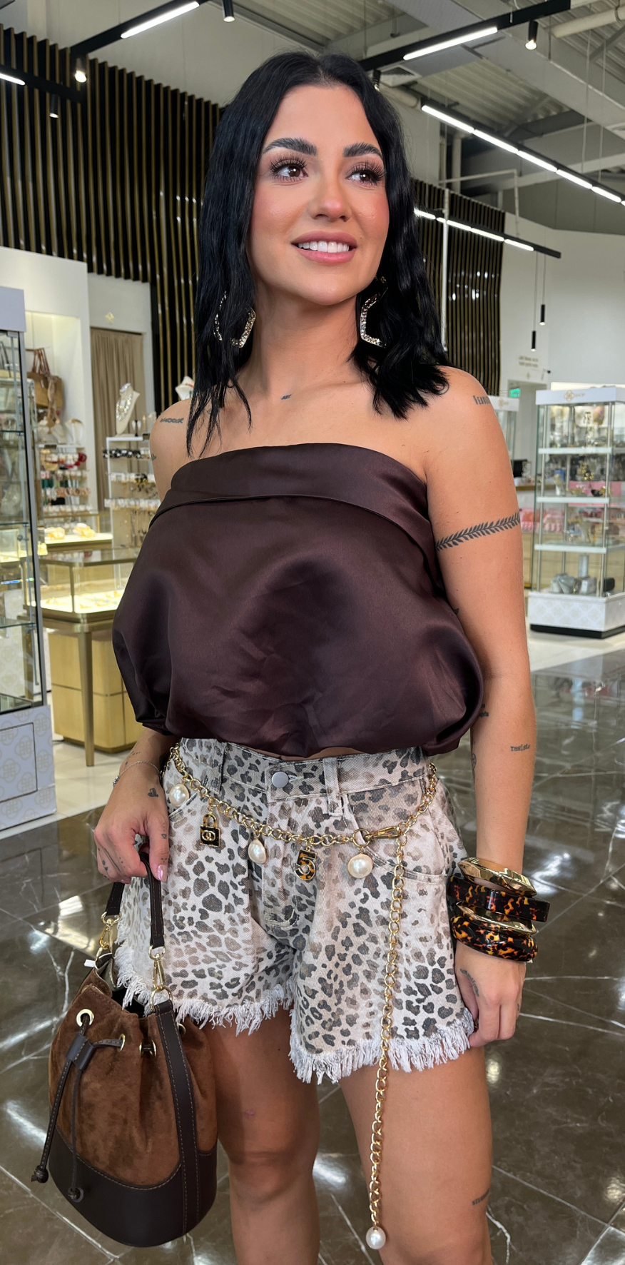 Mocha Strapless Blouse