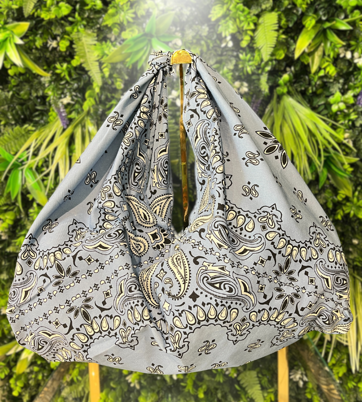 Blue Gray Scarf Bag