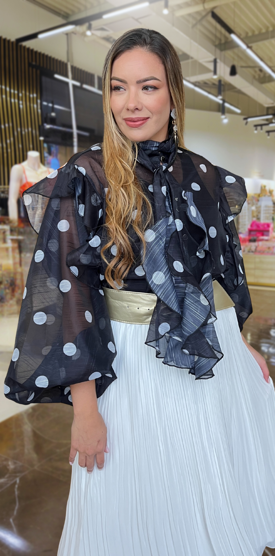 Black Polka Dots Blouse