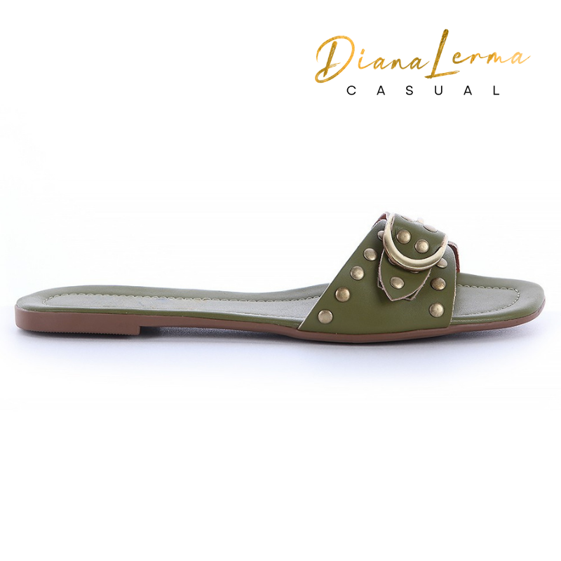 Olive Slide Sandals