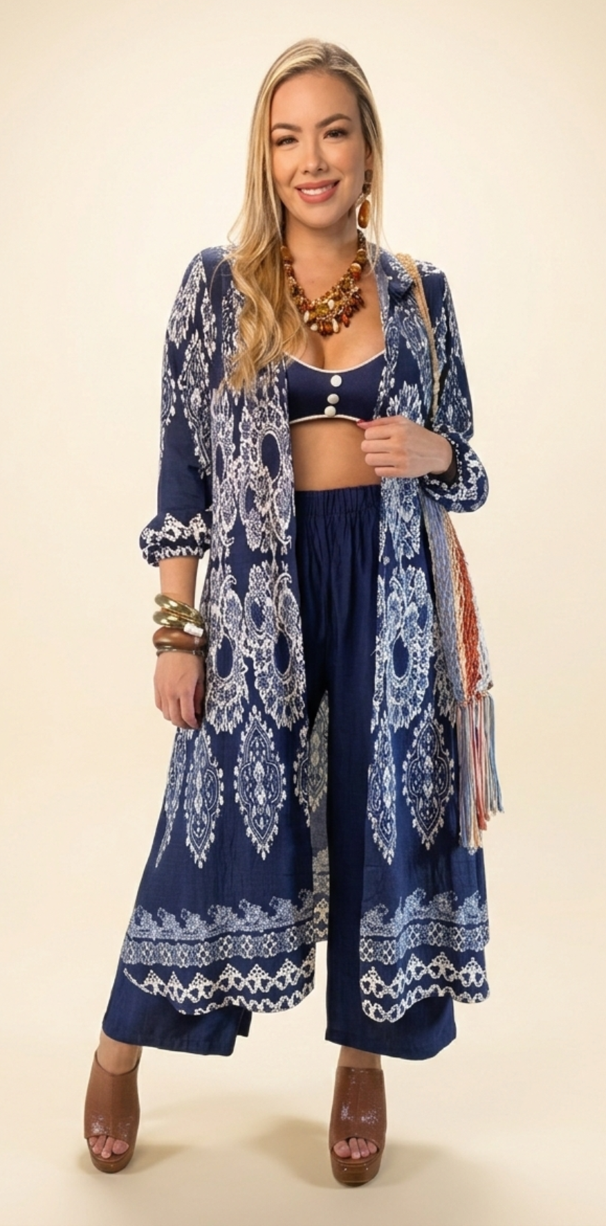 Paper-Waist Sheer Linen Pants