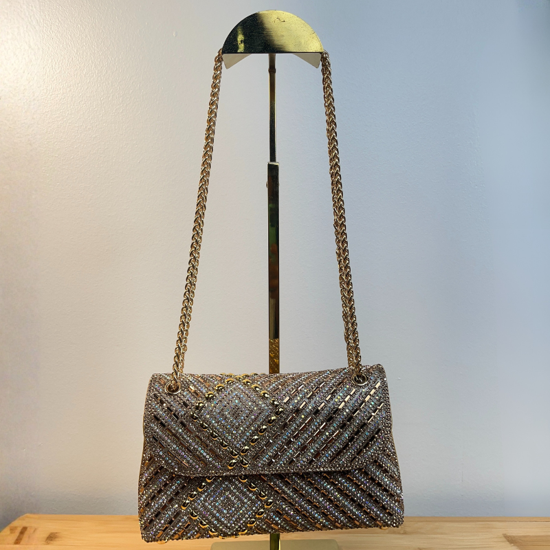 Gold Studs Chained Bag