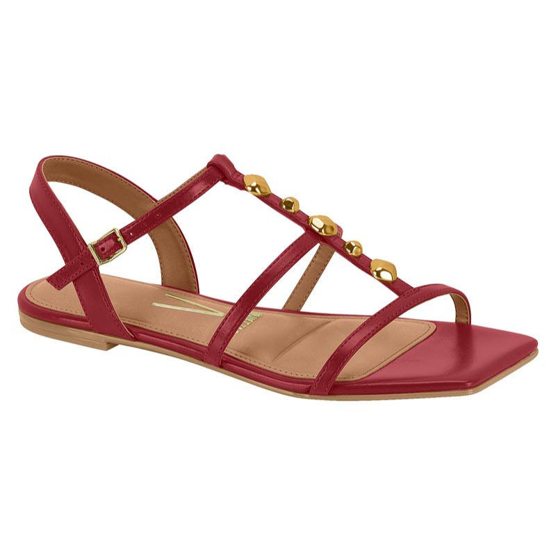 Red Studded Strappy Sandals