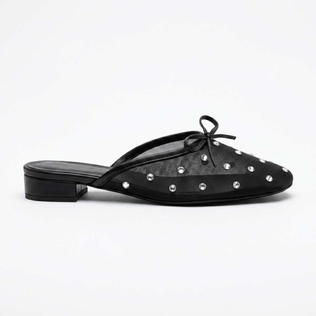 Sheer Detail Slide Shoes