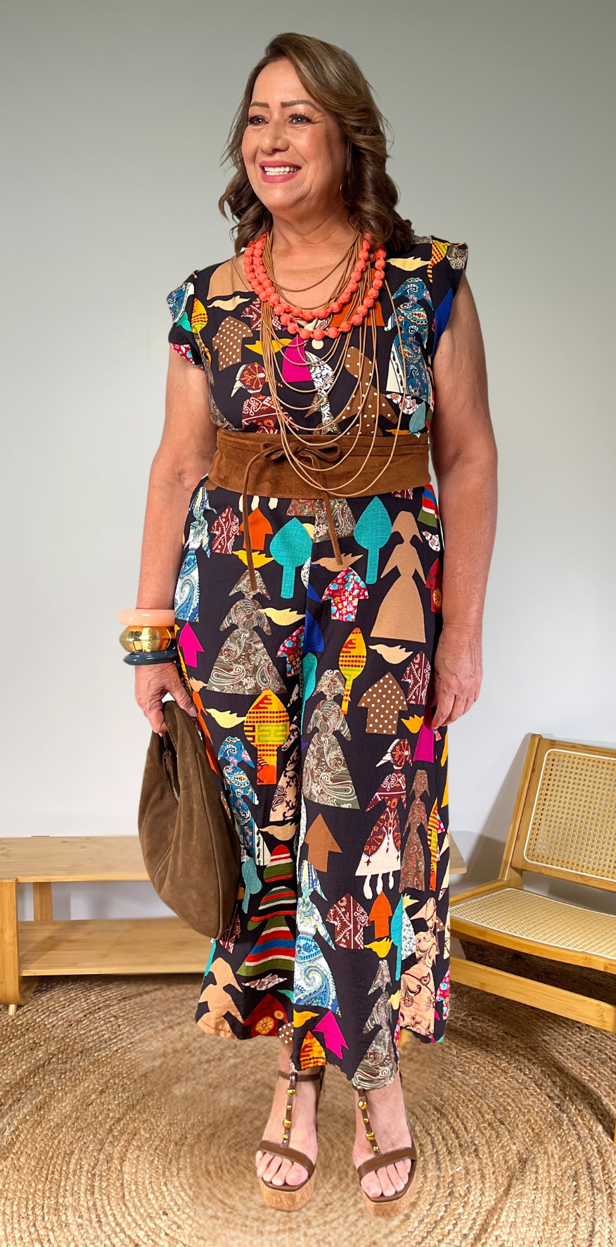 Graphic Multi Print Black Jumpsuit