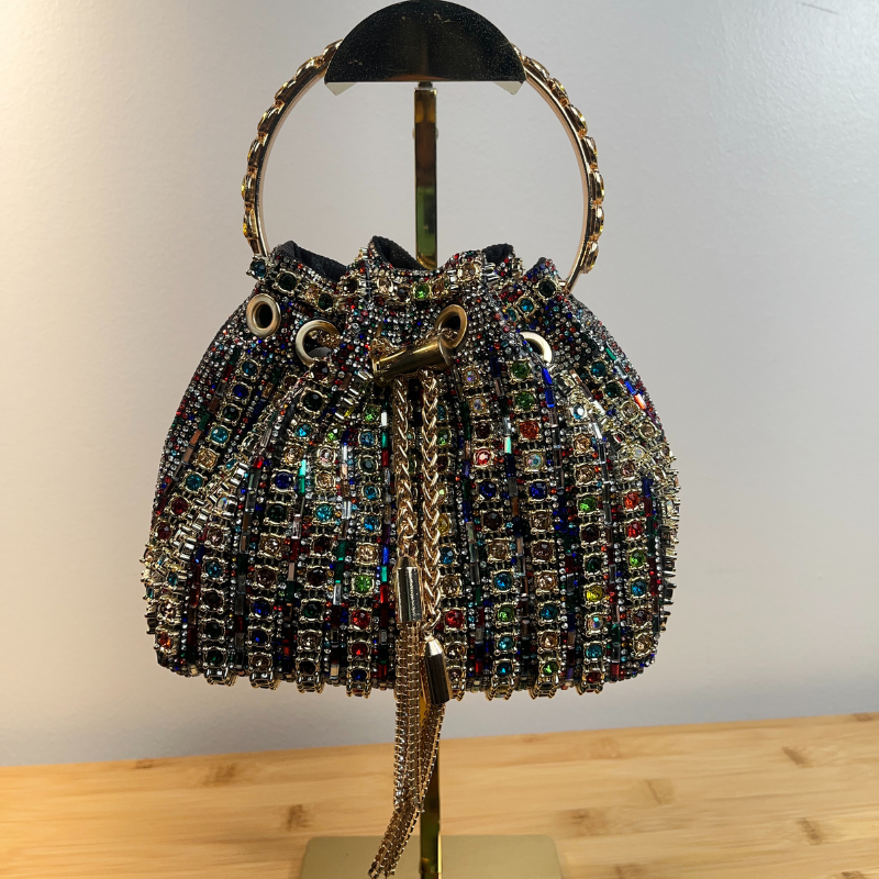 Multi Color Studs Black Bag