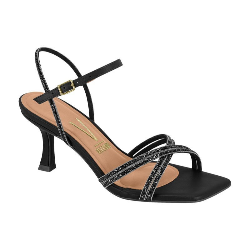 Black Strappy Low Heels