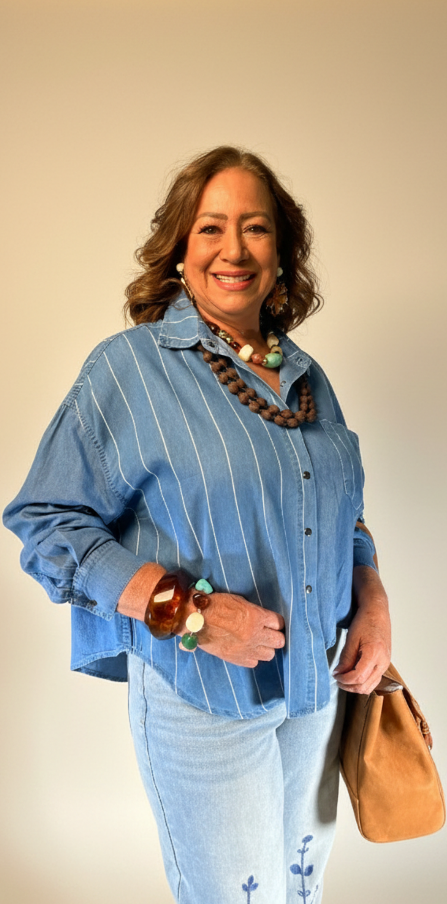 Deep Indigo Striped Blouse