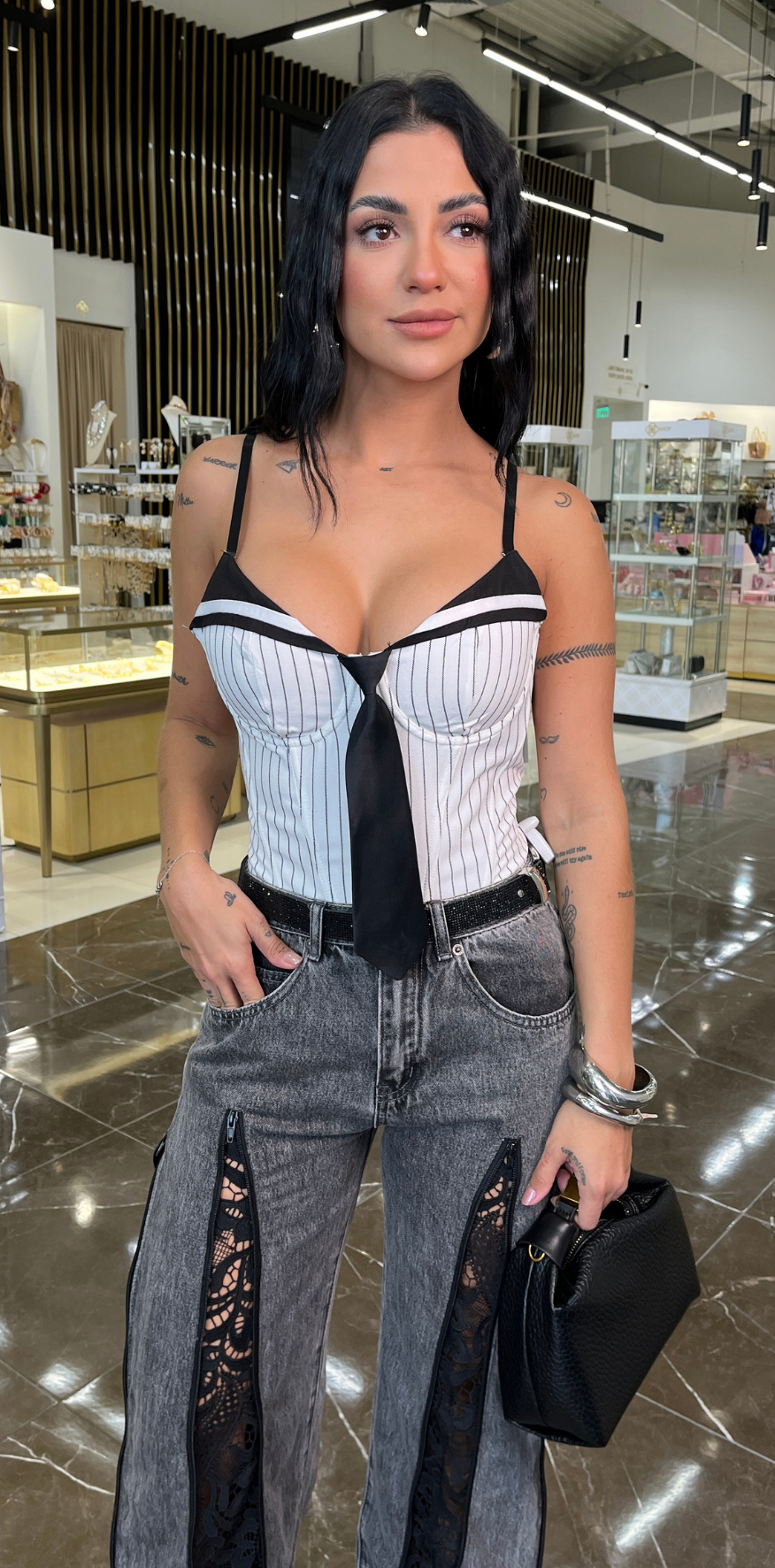 Black and White Stripes Top