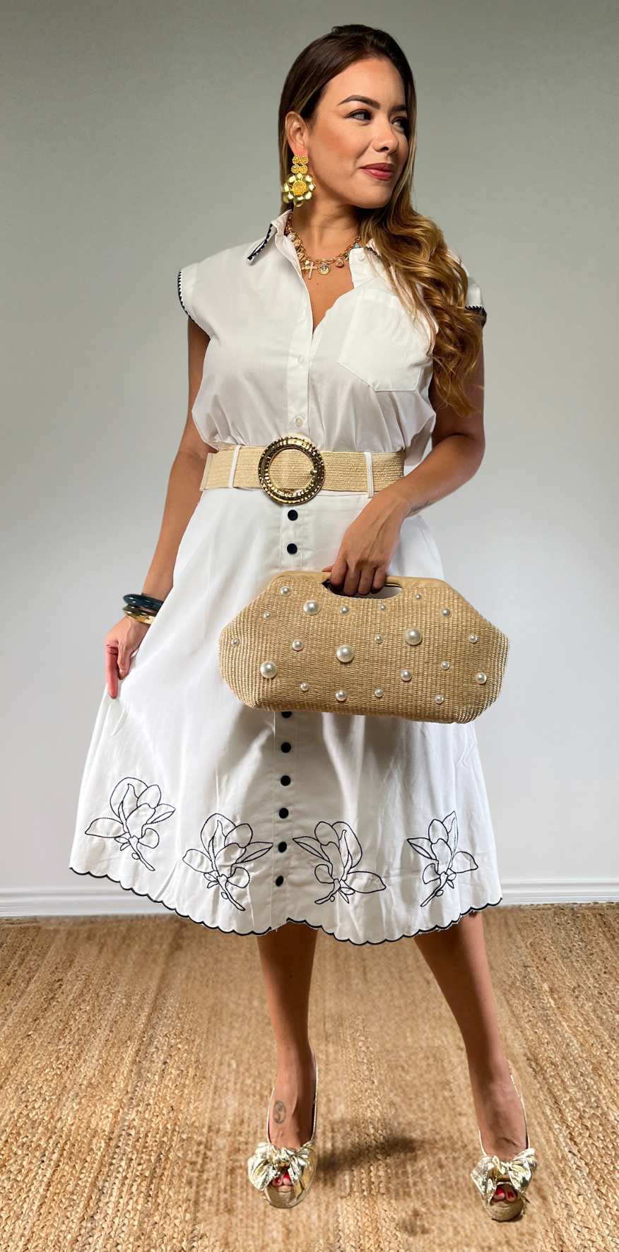 White Buttoned Skirt