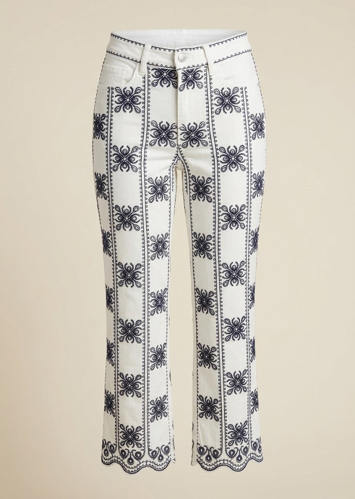 Embroidered Straight Jeans