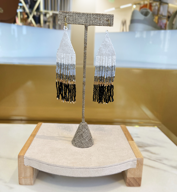 White and Black Earrings